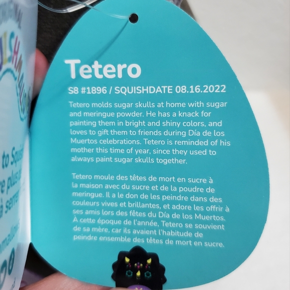 Tetero, Triceratops, Day of the Dead Squishmallows, 8" - Picture 8 of 9
